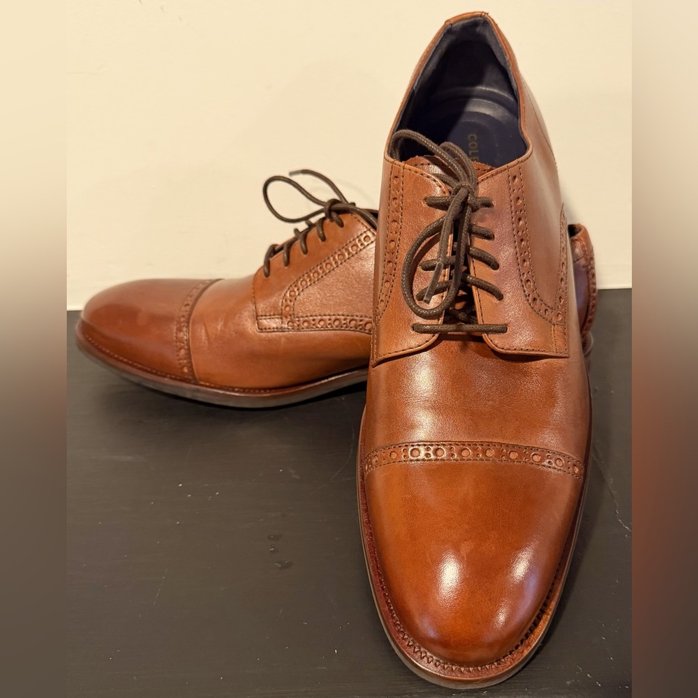 Cole Haan Cap-Toe Dress Oxfords. Size 13M. Medium Brown. Near New Condition.